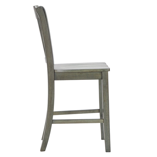 Lea Solid Rubberwood Spindle Back Counter Stools Farmhouse Set of Two