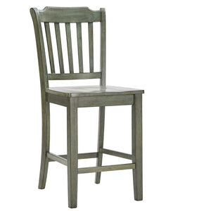 Lea Solid Rubberwood Spindle Back Counter Stools Farmhouse Set of Two