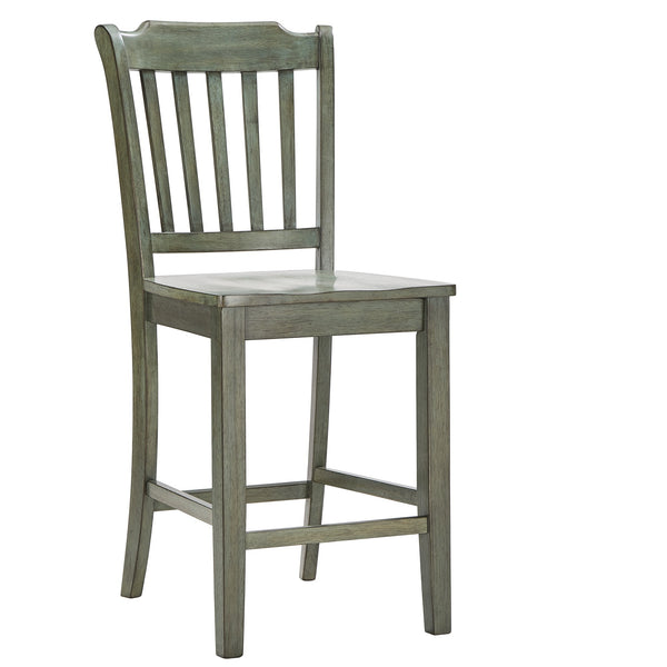 Lea Solid Rubberwood Spindle Back Counter Stools Farmhouse Set of Two