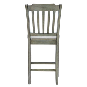 Lea Solid Rubberwood Spindle Back Counter Stools Farmhouse Set of Two