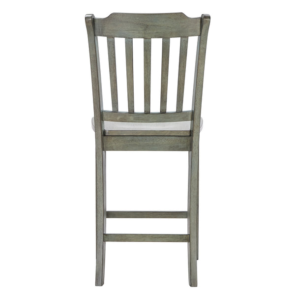 Lea Solid Rubberwood Spindle Back Counter Stools Farmhouse Set of Two