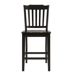Homelegance Lea Solid Rubberwood Spindle Back Counter Stools Farmhouse Set of Two Antique Black 530C5-24BK