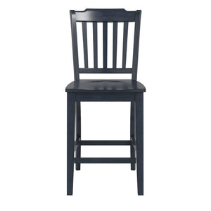 Lea Solid Rubberwood Spindle Back Counter Stools Farmhouse Set of Two