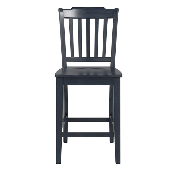 Lea Solid Rubberwood Spindle Back Counter Stools Farmhouse Set of Two