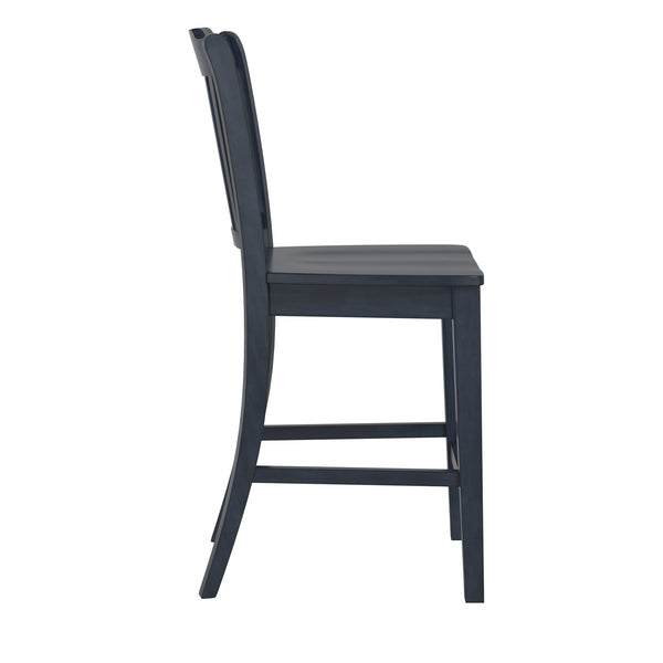 Lea Solid Rubberwood Spindle Back Counter Stools Farmhouse Set of Two