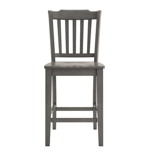 Lea Solid Rubberwood Spindle Back Counter Stools Farmhouse Set of Two