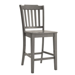 Lea Solid Rubberwood Spindle Back Counter Stools Farmhouse Set of Two