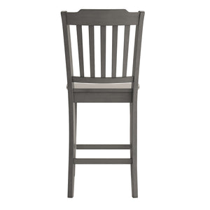 Lea Solid Rubberwood Spindle Back Counter Stools Farmhouse Set of Two