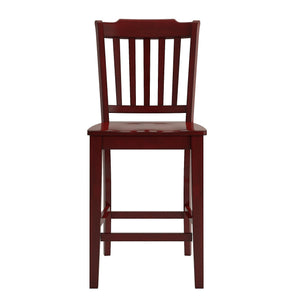Lea Solid Rubberwood Spindle Back Counter Stools Farmhouse Set of Two