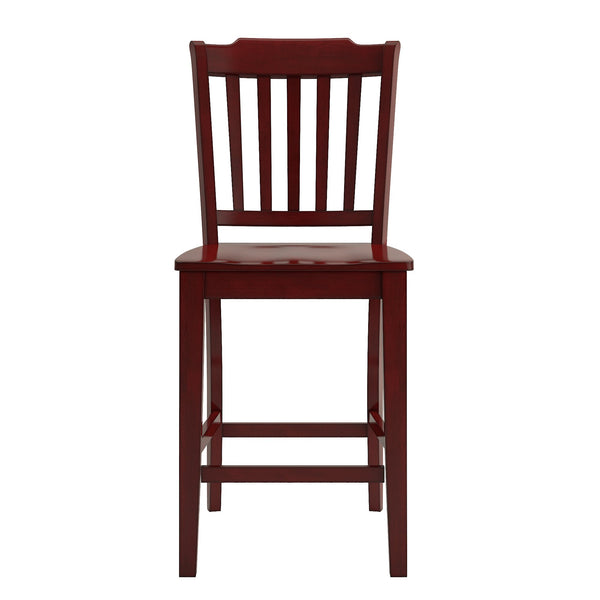 Lea Solid Rubberwood Spindle Back Counter Stools Farmhouse Set of Two