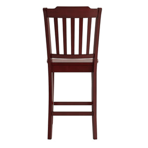 Lea Solid Rubberwood Spindle Back Counter Stools Farmhouse Set of Two