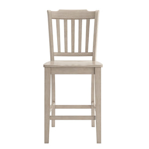 Lea Solid Rubberwood Spindle Back Counter Stools Farmhouse Set of Two
