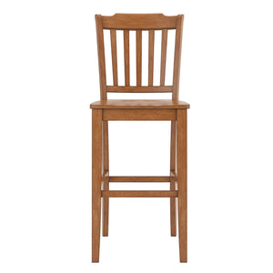 Homelegance Lea Rubberwood Spindle Back Bar Stools Farmhouse Set of Two for Kitchen Islands Oak 530C5-29AK