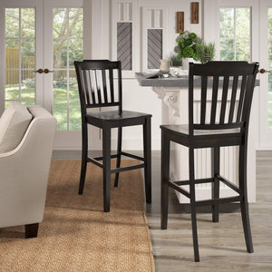 Lea Rubberwood Spindle Back Bar Stools Farmhouse Set of Two for Kitchen Islands