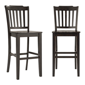 Lea Rubberwood Spindle Back Bar Stools Farmhouse Set of Two for Kitchen Islands