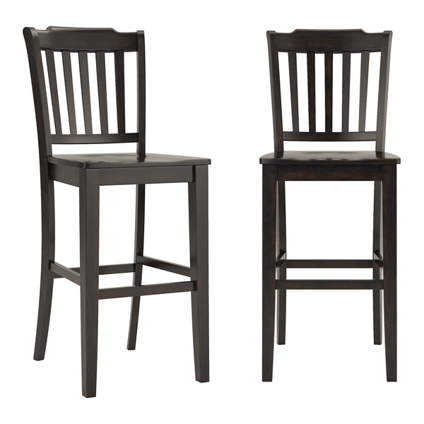 Lea Rubberwood Spindle Back Bar Stools Farmhouse Set of Two for Kitchen Islands