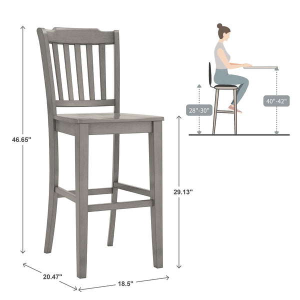 Lea Rubberwood Spindle Back Bar Stools Farmhouse Set of Two for Kitchen Islands