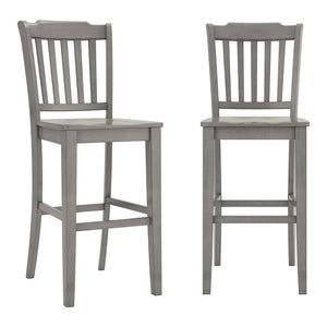 Lea Rubberwood Spindle Back Bar Stools Farmhouse Set of Two for Kitchen Islands