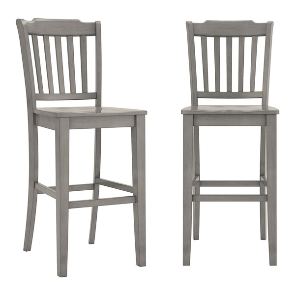 Lea Rubberwood Spindle Back Bar Stools Farmhouse Set of Two for Kitchen Islands