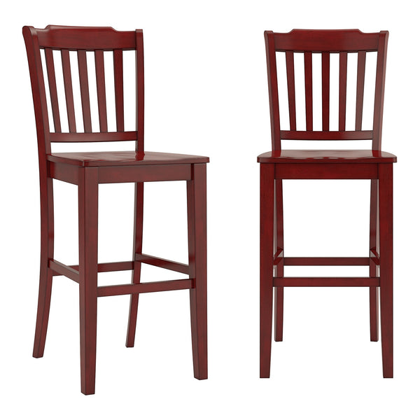 Lea Rubberwood Spindle Back Bar Stools Farmhouse Set of Two for Kitchen Islands