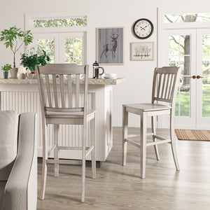 Lea Rubberwood Spindle Back Bar Stools Farmhouse Set of Two for Kitchen Islands