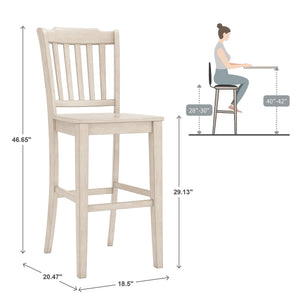 Lea Rubberwood Spindle Back Bar Stools Farmhouse Set of Two for Kitchen Islands