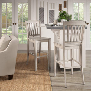 Lea Rubberwood Spindle Back Bar Stools Farmhouse Set of Two for Kitchen Islands