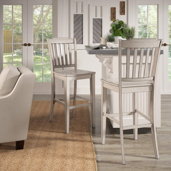 Lea Rubberwood Spindle Back Bar Stools Farmhouse Set of Two for Kitchen Islands