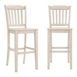 Lea Rubberwood Spindle Back Bar Stools Farmhouse Set of Two for Kitchen Islands