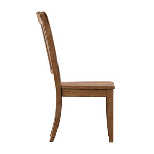 Lea Rubberwood Spindle Back Dining Chairs Set of Two Farmhouse Style Contoured Seat