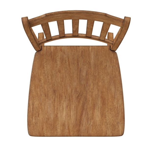 Lea Rubberwood Spindle Back Dining Chairs Set of Two Farmhouse Style Contoured Seat
