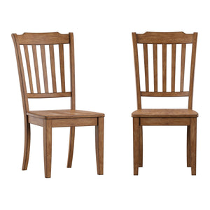 Lea Rubberwood Spindle Back Dining Chairs Set of Two Farmhouse Style Contoured Seat
