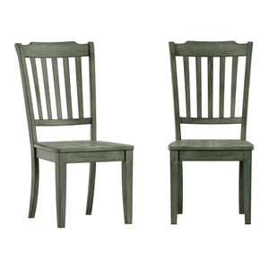 Lea Rubberwood Spindle Back Dining Chairs Set of Two Farmhouse Style Contoured Seat