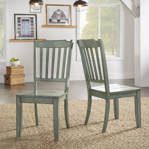 Lea Rubberwood Spindle Back Dining Chairs Set of Two Farmhouse Style Contoured Seat