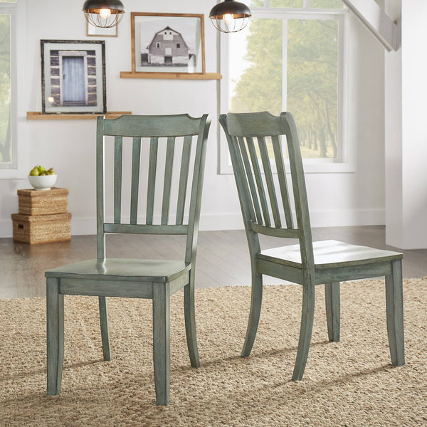 Lea Rubberwood Spindle Back Dining Chairs Set of Two Farmhouse Style Contoured Seat