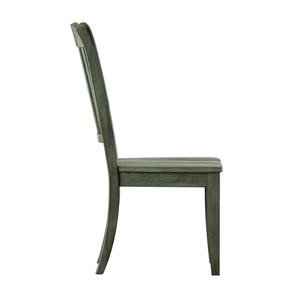Lea Rubberwood Spindle Back Dining Chairs Set of Two Farmhouse Style Contoured Seat