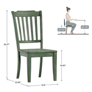 Lea Rubberwood Spindle Back Dining Chairs Set of Two Farmhouse Style Contoured Seat