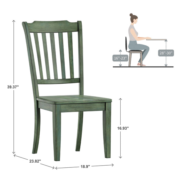 Lea Rubberwood Spindle Back Dining Chairs Set of Two Farmhouse Style Contoured Seat