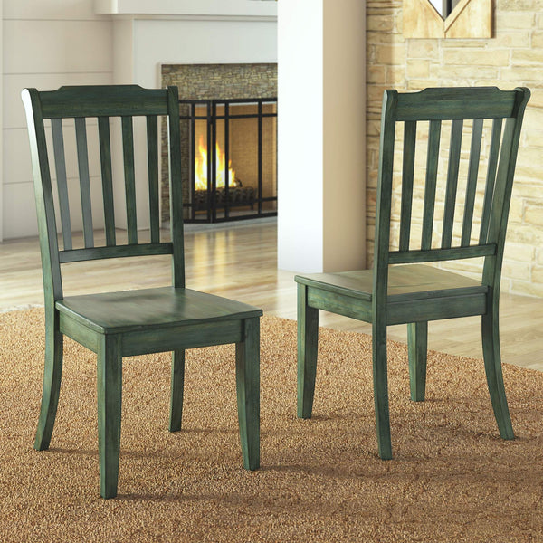 Lea Rubberwood Spindle Back Dining Chairs Set of Two Farmhouse Style Contoured Seat