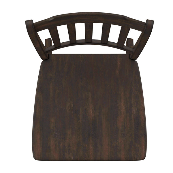 Lea Rubberwood Spindle Back Dining Chairs Set of Two Farmhouse Style Contoured Seat