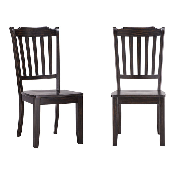 Lea Rubberwood Spindle Back Dining Chairs Set of Two Farmhouse Style Contoured Seat