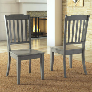 Lea Rubberwood Spindle Back Dining Chairs Set of Two Farmhouse Style Contoured Seat
