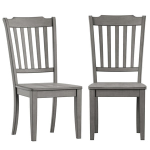 Lea Rubberwood Spindle Back Dining Chairs Set of Two Farmhouse Style Contoured Seat