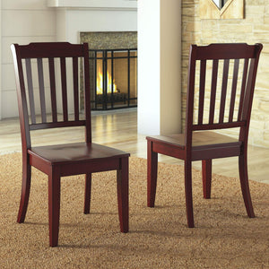 Lea Rubberwood Spindle Back Dining Chairs Set of Two Farmhouse Style Contoured Seat