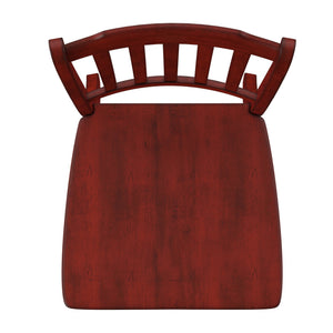 Lea Rubberwood Spindle Back Dining Chairs Set of Two Farmhouse Style Contoured Seat