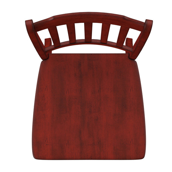 Lea Rubberwood Spindle Back Dining Chairs Set of Two Farmhouse Style Contoured Seat