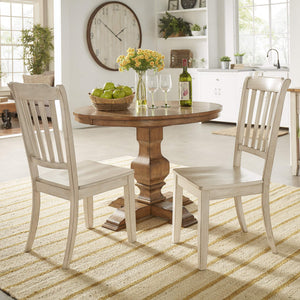 Lea Rubberwood Spindle Back Dining Chairs Set of Two Farmhouse Style Contoured Seat