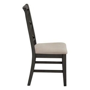 Lea Solid Rubberwood Cross-back Dining Chair Set with Foam Cushioned Seats