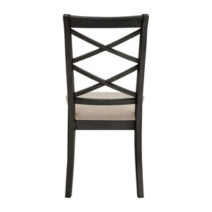 Lea Solid Rubberwood Cross-back Dining Chair Set with Foam Cushioned Seats
