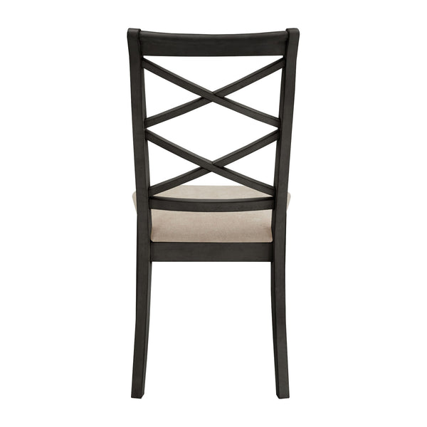 Lea Solid Rubberwood Cross-back Dining Chair Set with Foam Cushioned Seats